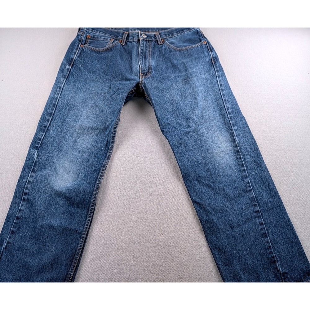 Levis 505 Regular Fit Jeans Mens 36x29 Blue‎ Denim Straight Leg